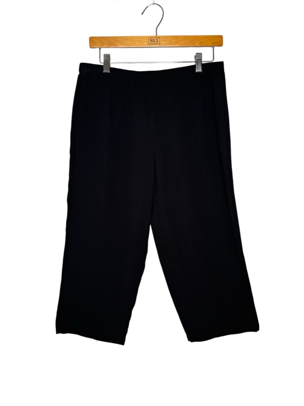 Eileen Fisher women's MP elastic waist crop silk pull on pants boho beach summer
